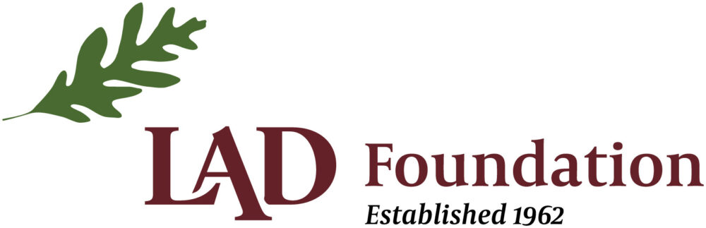 An oak leaf icon with text reading L-A-D Foundation - Established 1962