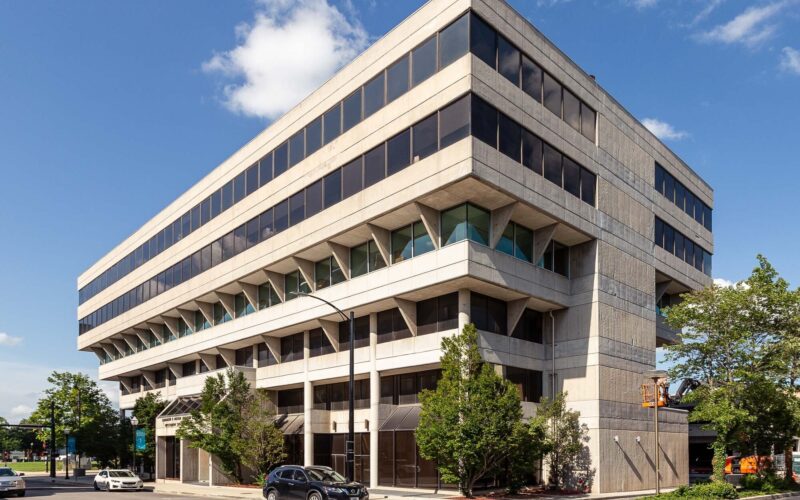 Photo of 300 South Jefferson, a six-story brutalist-style building that houses the Community Foundation of the Ozarks