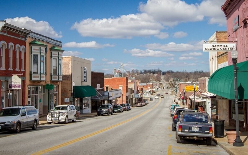 Main street drag of downtown West Plans