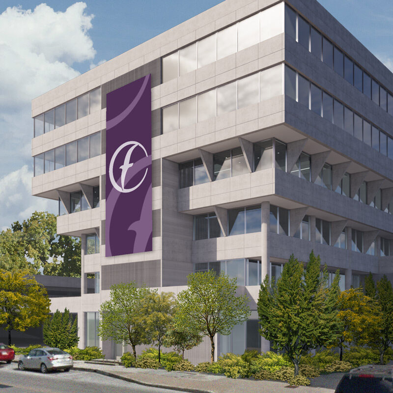 A digital rendering of 300 South Jefferson, a six-story office building in downtown Springfield.